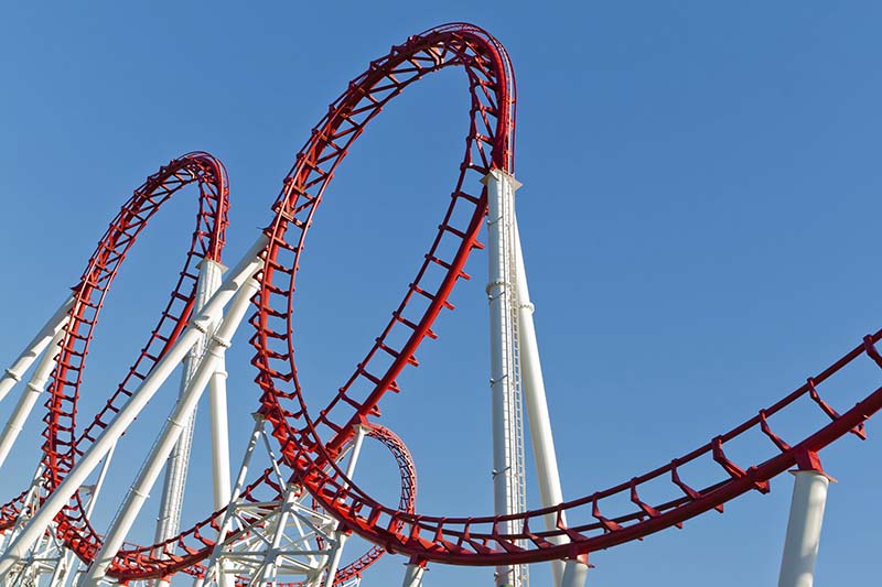 Rollercoaster, Amusement Park, Disneyland - California, Six Flags Magic Mountain, Amusement Park Ride