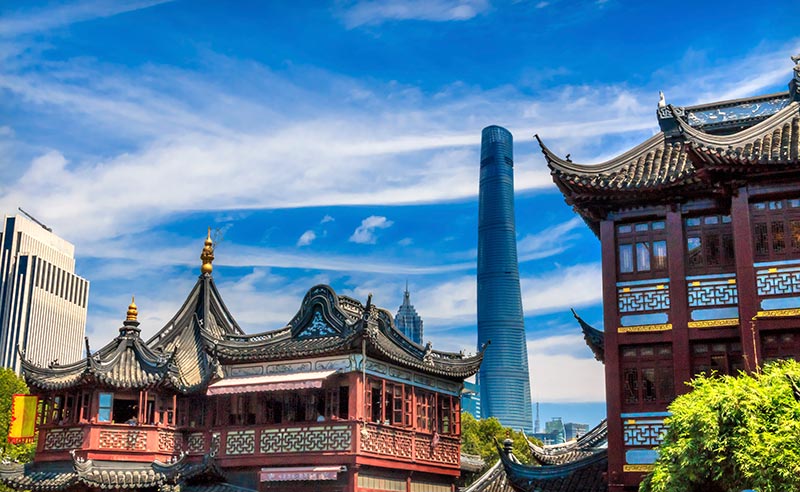 Shanghai China Old and New Shanghai Tower and Yuyuan Garden